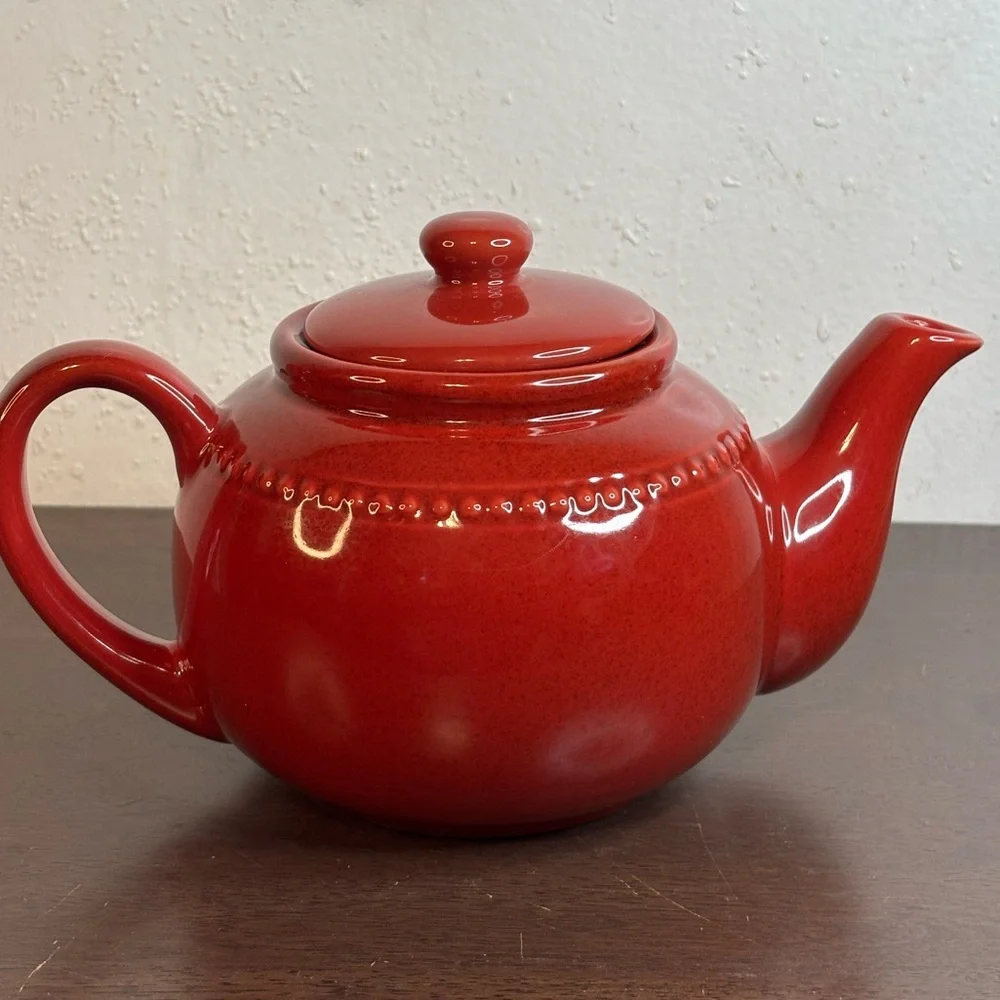 Pier 1 Red Stoneware Teapot